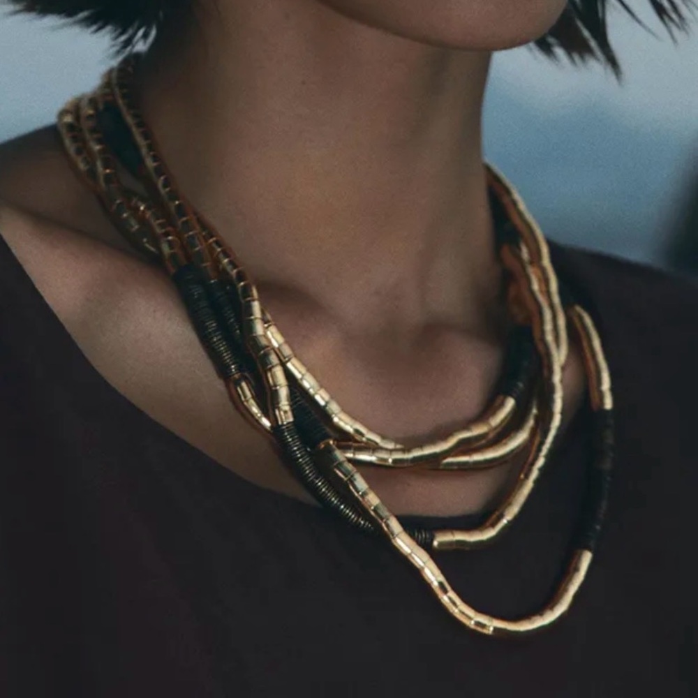 Beaded Layered Necklace | Statement Retro Necklace